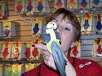 Lorraine Moore with cockatiel