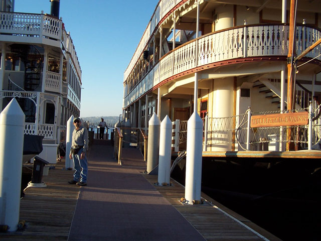 Big Joe next to the little boats