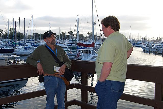 Joe Margiotta chatting with Jeff Kirk