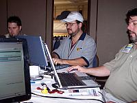 Jaye, Darren and Chuck .. with Chuck's rubber duckie from Southwestern College and Leslie's laptop.