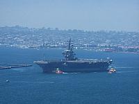 USS Ronald Reagan coming into port.